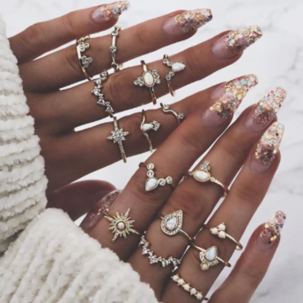 ALL SIZES! NEW! Ring SETS! 12 pieces BOHO Vintage